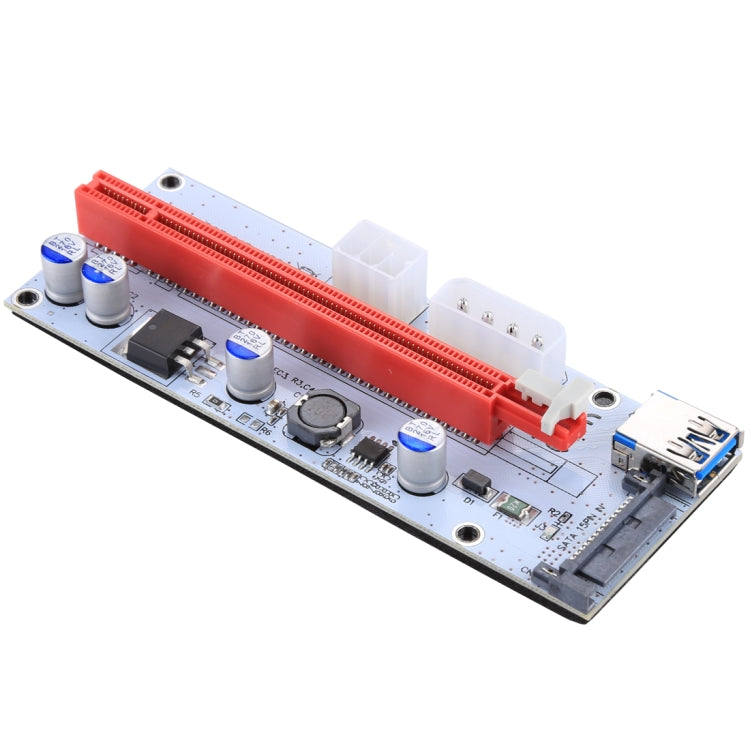 PCE164P-N06 VER008S USB 3.0 PCI-E Express 1x to 16x PCI-E Extender Riser Card Adapter 15 Pin SATA Power 6 Pin + 4 Pin Power Supply Port with 60cm USB Cable, VER008S Red – Durable Build, Easy to Use