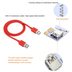 PCE164P-N06 VER008S USB 3.0 PCI-E Express 1x to 16x PCI-E Extender Riser Card Adapter 15 Pin SATA Power 6 Pin + 4 Pin Power Supply Port with 60cm USB Cable, VER008S Red – Durable Build, Easy to Use