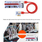 PCE164P-N06 VER008S USB 3.0 PCI-E Express 1x to 16x PCI-E Extender Riser Card Adapter 15 Pin SATA Power 6 Pin + 4 Pin Power Supply Port with 60cm USB Cable, VER008S Red – Durable Build, Easy to Use