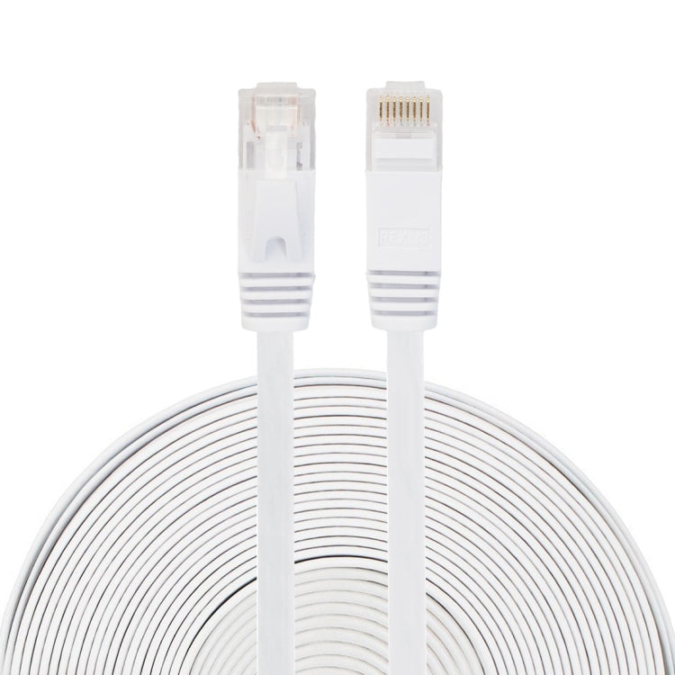 15m CAT6 Ultra-thin Flat Ethernet Network LAN Cable, Patch Lead RJ45, Length: 15m – Ultra-thin Length: 15m White