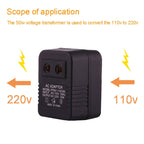 110V to 220V 50W AC Power Socket Adapter, EU/US Plug to US Plug, 110V to 220V 50W
