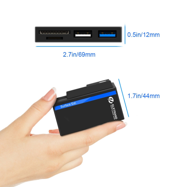 ROCKETEK RT-SGO727 USB 3.0 + USB 2.0 + Micro USB Interface Hub for Microsoft Surface Go, with 2 TF Card & SD Card Slots, RT-SGO727 – Card Slot