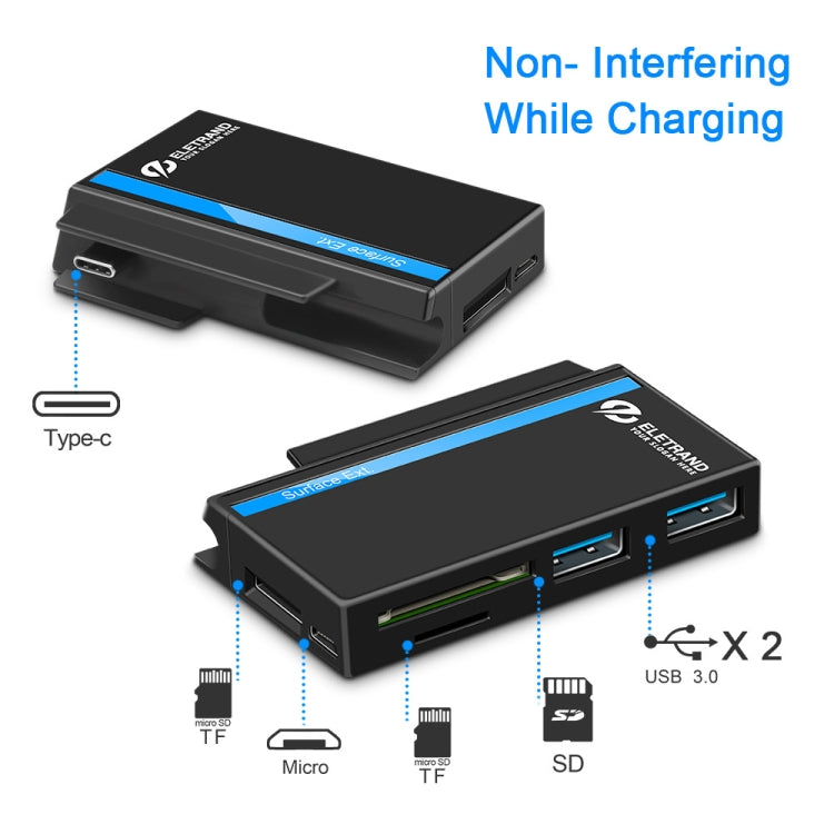ROCKETEK RT-SGO737 2 USB 3.0 + Micro USB Interface Hub for Microsoft Surface Go, with 2 TF Card & SD Card Slots, RT-SGO737 – Card Slot, Ultra-thin