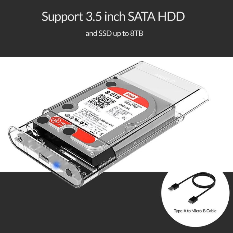 ORICO 3139U3 3.5 inch SATA HDD USB 3.0 Micro B External Hard Drive Enclosure Storage Case, USB 3.0 (3.5 inch) – Durable Build, Easy to Use