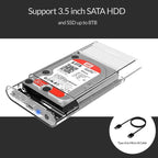 ORICO 3139U3 3.5 inch SATA HDD USB 3.0 Micro B External Hard Drive Enclosure Storage Case, USB 3.0 (3.5 inch) – Durable Build, Easy to Use