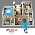 AN-1002 5dBi/25dBi Indoor HDTV Antenna with Sucker, VHF170-230/UHF470-862MHz, AN-1002