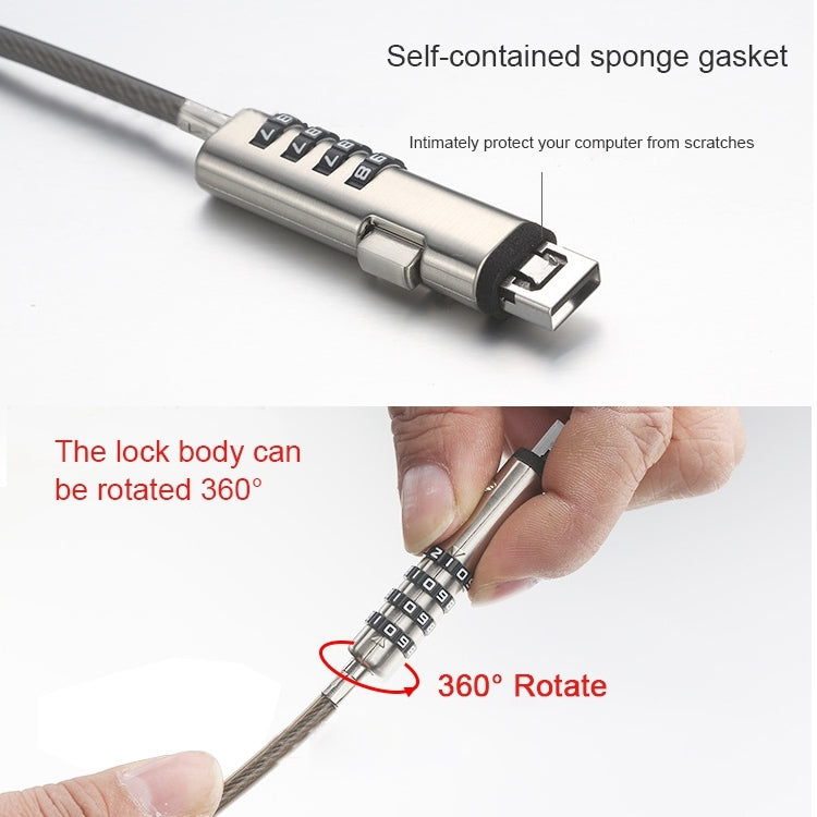 Universal USB Interface Laptop Security Lock, USB Interface – Durable Build, Easy to Use