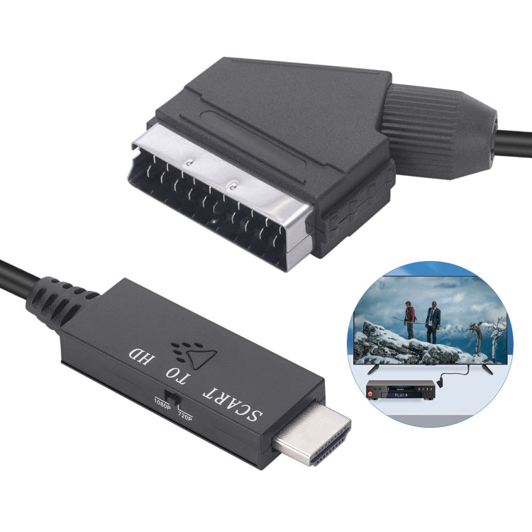 Scart To HDMI-Compatible Converter Video Audio Adapter Cable, Scart To HDMI – TPU