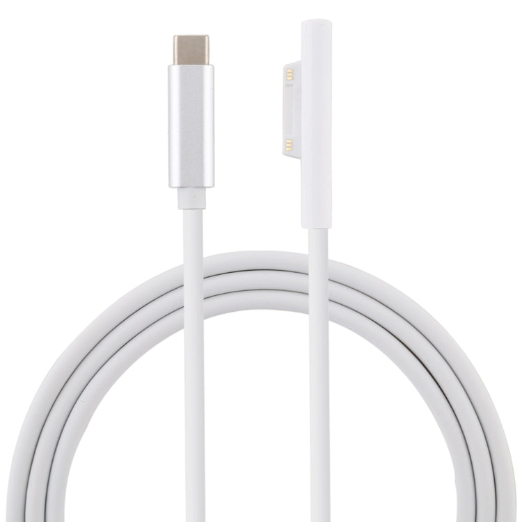 Surface Pro 7 / 6 / 5 to USB-C / Type-C Male Interfaces Power Adapter Charger Cable for Microsoft Surface Pro 7 / 6 / 5 / 4 / 3 / Microsoft Surface Go, Type-C to Microsoft Surface – TPU Type-C to Microsoft Surface White