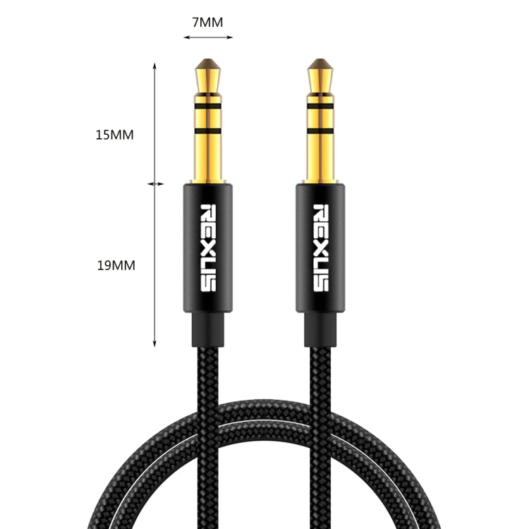 REXLIS 3629 3.5mm Male to Male Car Stereo Gold-plated Jack AUX Audio Cable for 3.5mm AUX Standard Digital Devices, Length: 1.8m, Length: 1.8m – Aluminum Alloy, 4K