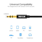 REXLIS 3629 3.5mm Male to Male Car Stereo Gold-plated Jack AUX Audio Cable for 3.5mm AUX Standard Digital Devices, Length: 1.8m, Length: 1.8m – Aluminum Alloy, 4K
