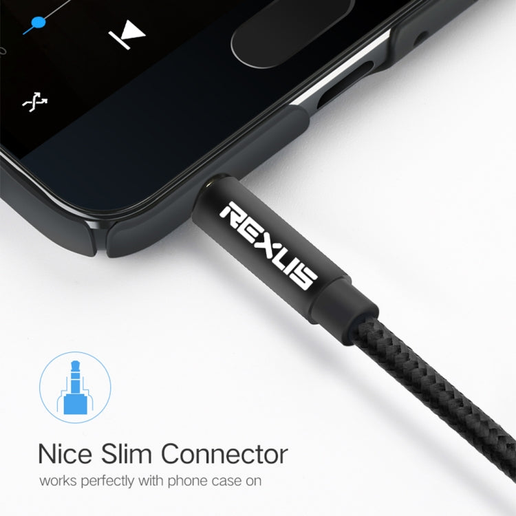 REXLIS 3629 3.5mm Male to Male Car Stereo Gold-plated Jack AUX Audio Cable for 3.5mm AUX Standard Digital Devices, Length: 1.8m, Length: 1.8m – Aluminum Alloy, 4K