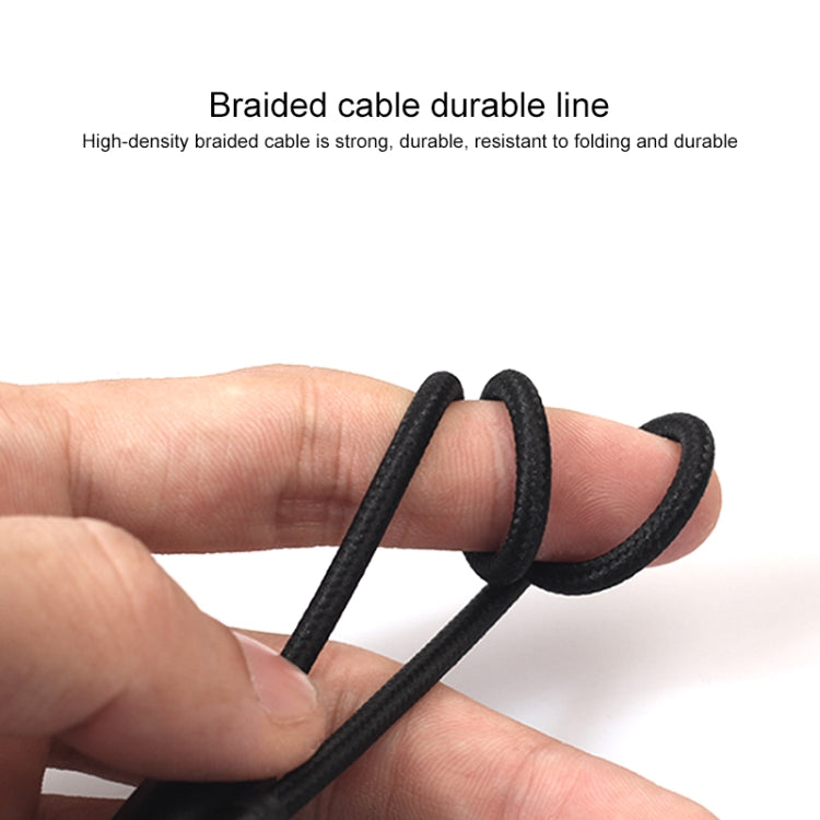 REXLIS 3635 3.5mm Male to Dual RCA Gold-plated Plug Black Cotton Braided Audio Cable for RCA Input Interface Active Speaker, Length: 1m, Length: 1m – Anti-Scratch, Aluminum Alloy