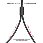 REXLIS 3635 3.5mm Male to Dual RCA Gold-plated Plug Black Cotton Braided Audio Cable for RCA Input Interface Active Speaker, Length: 1.8m, Length: 1.8m – Anti-Scratch, Aluminum Alloy