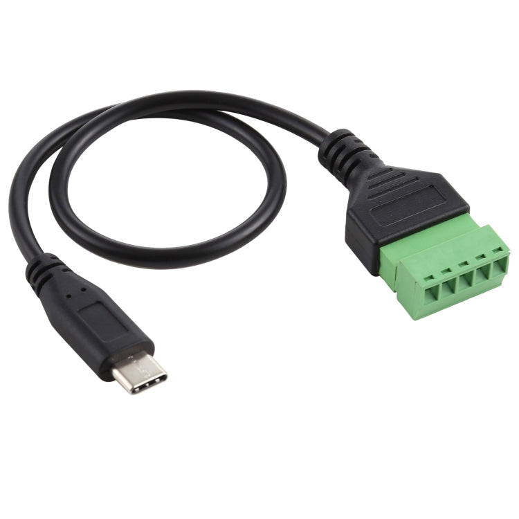 USB-C / Type-C Male to 5 Pin Pluggable Terminals Solder-free USB Connector Solderless Connection Adapter Cable, Length: 30cm, Type-C Male – Durable Build, Easy to Use