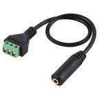 3.5mm Female to 3 Pin Pluggable Terminals Solder-free Connector Solderless Connection Adapter Cable, Length: 30cm, 3.5mm Female to 3 Pin 3.5mm Female to 3 Pin