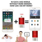 USB Flash Drive – 3 in 1 64G Type-C + 8 Pin + USB 3.0 Metal Double Cover Push-pull Flash...