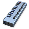 11 in 1 USB 3.0 HUB Splitter with Independent Switch & 12V 4A Power Supply, 11 USB 3.0 – Fast Charging, Aluminum Alloy