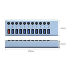 11 in 1 USB 3.0 HUB Splitter with Independent Switch & 12V 4A Power Supply, 11 USB 3.0 – Fast Charging, Aluminum Alloy