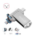 Richwell 3 in 1 32G Type-C + Micro USB + USB 3.0 Metal Flash Disk with OTG Function Silver