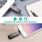 USB Flash Drive – 64G Type-C + 8 Pin + USB 3.0 Metal Flash Disk with OTG Function