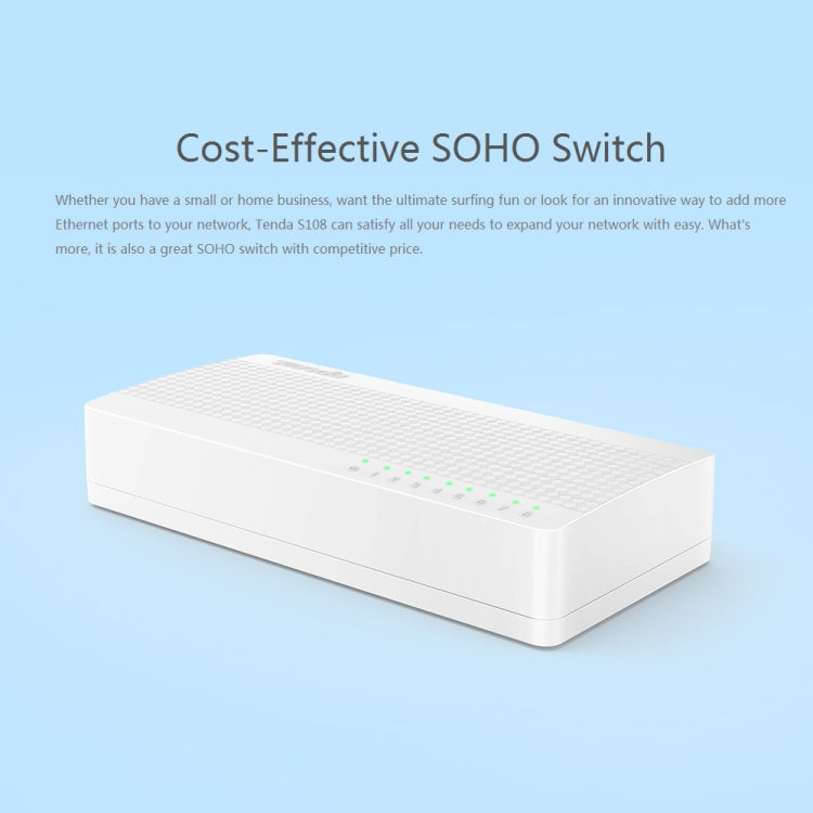 Tenda S108 8 Ports 10 / 100Mbps Fast Ethernet Network Switch LAN HUB, Tenda SG108 8 Ports White – Durable Build, Easy to Use