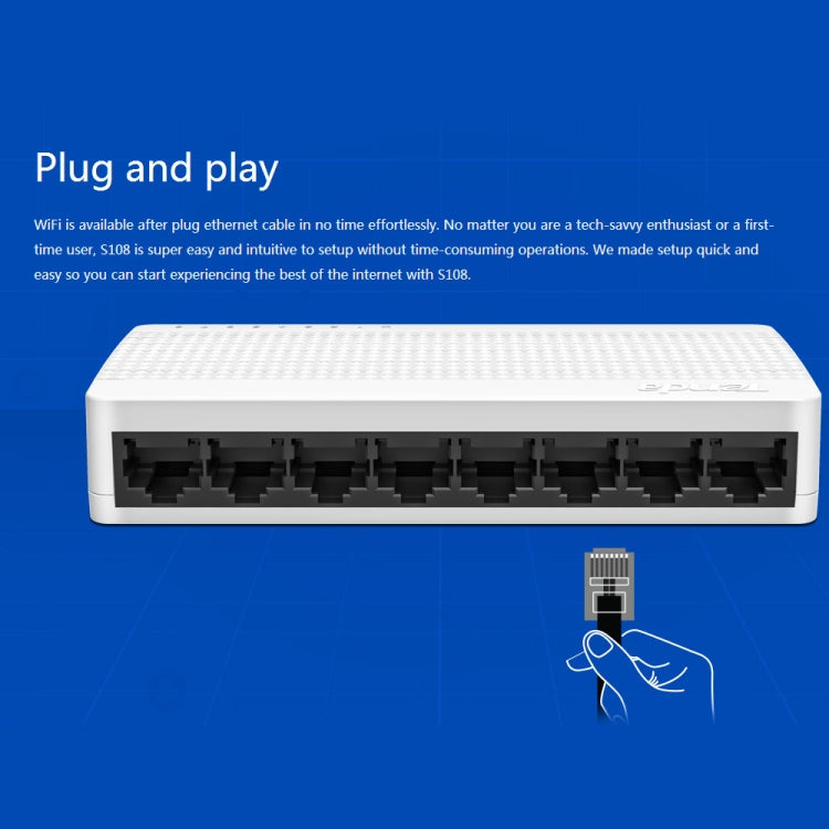 Tenda S108 8 Ports 10 / 100Mbps Fast Ethernet Network Switch LAN HUB, Tenda SG108 8 Ports White – Durable Build, Easy to Use