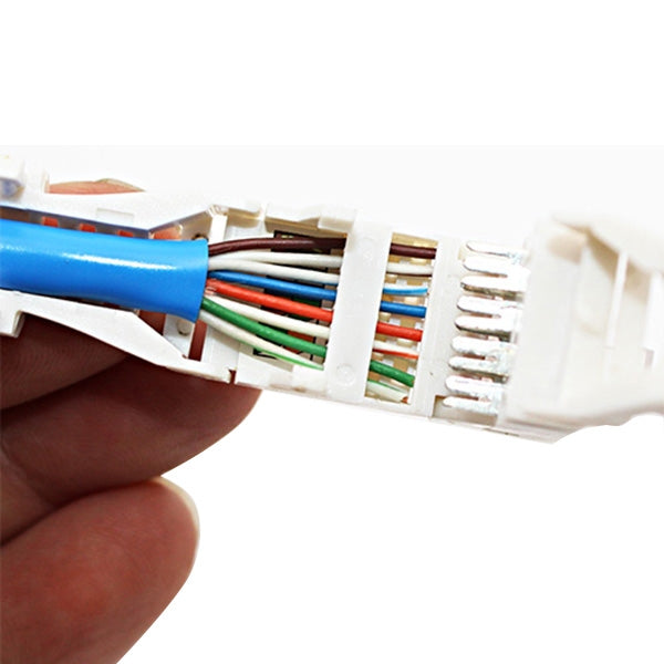 Tool-free Crimping RJ-45 Connector Modular Plug, Short Version Cat5e, Cat5e – Durable Build, Easy to Use