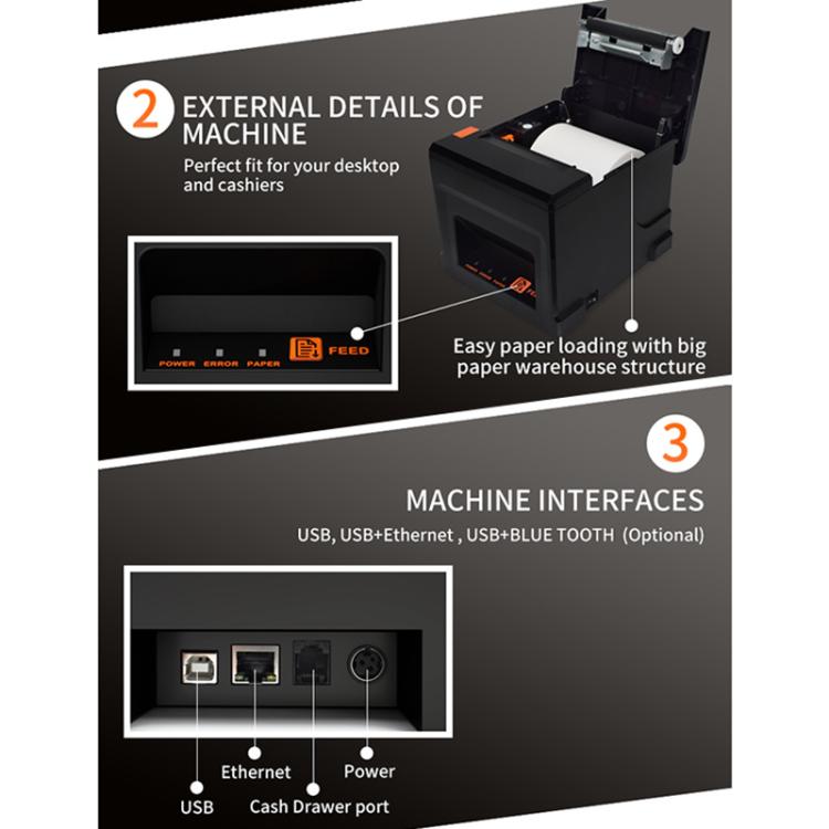 ZJ-8360 USB Auto-cutter 80mm Thermal Receipt Printer, ZJ-8360 USB – Durable Build, Easy to Use
