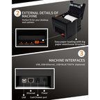 ZJ-8360 USB Auto-cutter 80mm Thermal Receipt Printer, ZJ-8360 USB – Durable Build, Easy to Use