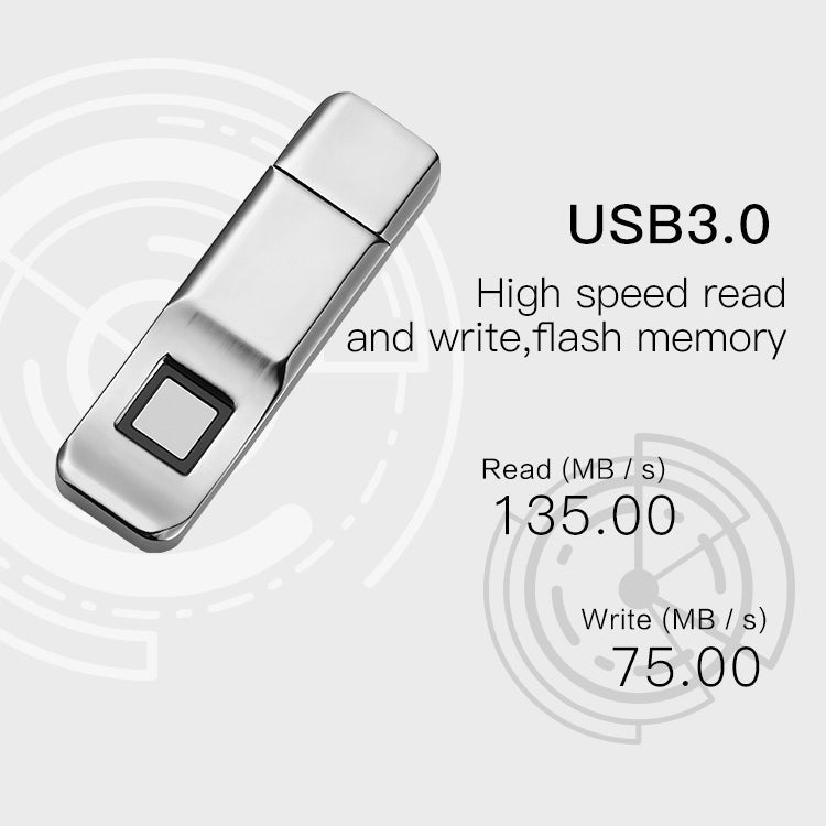 P1 High Speed USB 3.0 32GB Fingerprint Encryption Flash Disk USB Memory Stick Pen Drive U DISK, Write: 75MB/s, Read: 135MB/s – Anti-Scratch, Data Transmission