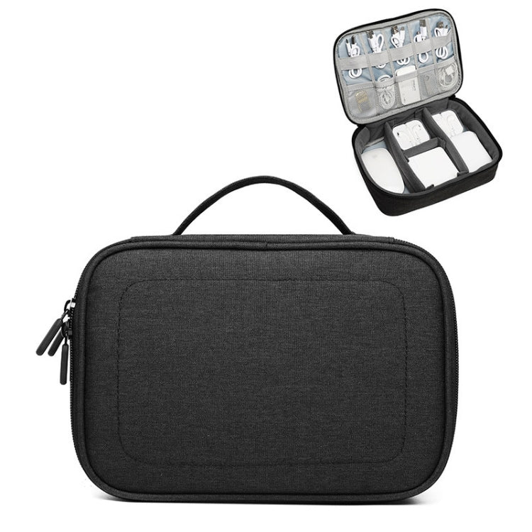 Multi-function Headphone Charger Data Cable Storage Bag, Single Layer Storage Bag, Size: 23x16x7cm – Durable Build, Easy to Use Black
