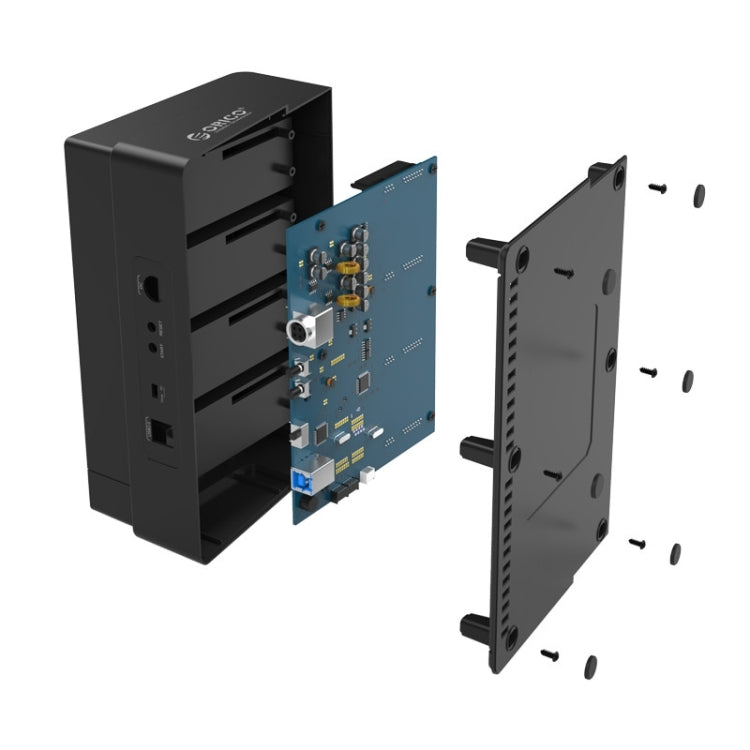 ORICO 6648US3-C-V1 4-bay USB 3.0 Type-B to SATA External Hard Disk Box Storage Case Hard Disk Docking Station / Duplicator for 2.5 inch / 3.5 inch SATA HDD / SSD, 4 Bays – Durable Build, Easy to Use