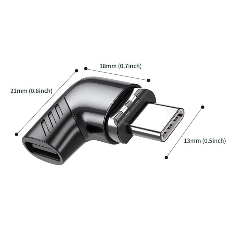 X20 120W PD USB-C / Type-C Female to USB-C / Type-C Elbow Magnetic Charging Adapter – Magnetic, Fast Charging, Data Transmission
