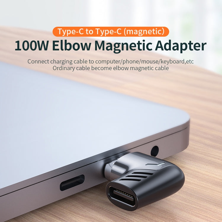 X20 120W PD USB-C / Type-C Female to USB-C / Type-C Elbow Magnetic Charging Adapter – Magnetic, Fast Charging, Data Transmission