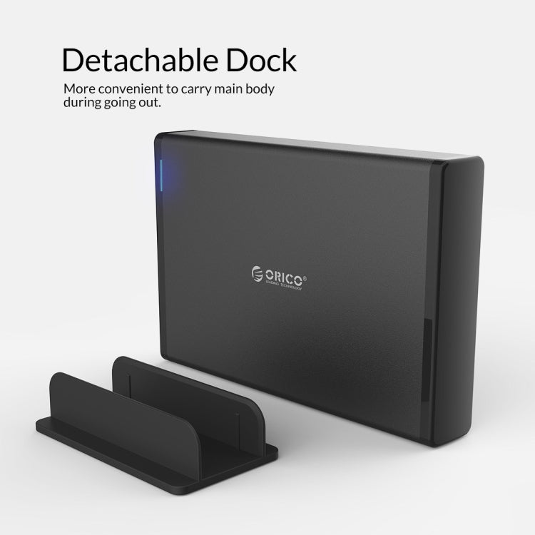 ORICO 7688C3 8TB 3.5 inch USB-C / Type-C Mobile HDD Enclosure with Detachable Base, Cable Length: 1m – Aluminum Alloy, TPU