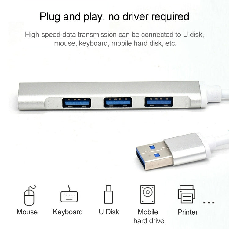 A-809 4 x USB 3.0 to USB 3.0 Aluminum Alloy HUB Adapter, A-809 – Aluminum Alloy