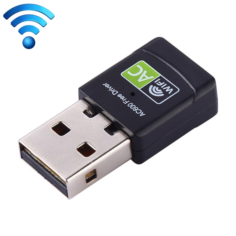 AC600Mbps 2.4GHz & 5GHz Dual Band USB 2.0 WiFi Free Drive Adapter External Network Card, AC600Mbps – Durable Build, Easy to Use AC600Mbps