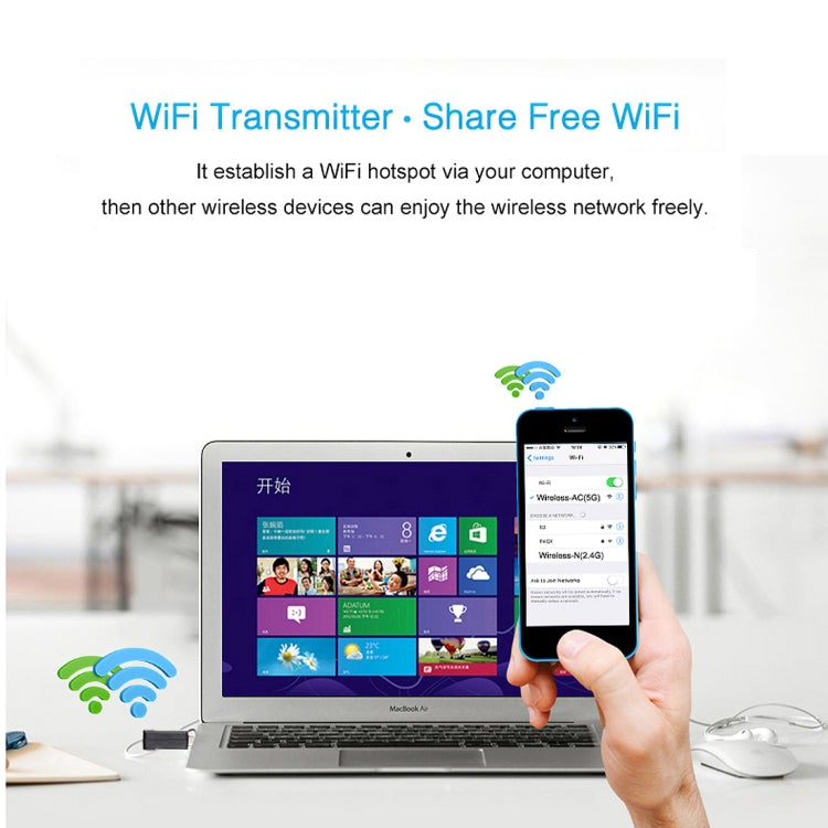 AC600Mbps 2.4GHz & 5GHz Dual Band USB 2.0 WiFi Free Drive Adapter External Network Card, AC600Mbps – Durable Build, Easy to Use