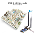 EDUP EP-9620 2 in 1 AC1200Mbps 2.4GHz & 5.8GHz Dual Band PCI-E 2 Antenna WiFi Adapter External Network Card + Bluetooth, EP-9620 1200Mbps (2 in 1) – Bluetooth, Data Transmission