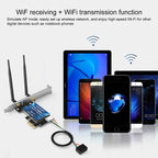 EDUP EP-9620 2 in 1 AC1200Mbps 2.4GHz & 5.8GHz Dual Band PCI-E 2 Antenna WiFi Adapter External Network Card + Bluetooth, EP-9620 1200Mbps (2 in 1) – Bluetooth, Data Transmission