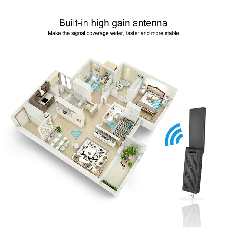 EDUP EP-AC1675 AC1900Mbps 2.4GHz & 5.8GHz Dual Band USB3.0 WiFi Adapter External Network Card, EP-AC1675 – Flip, Data Transmission
