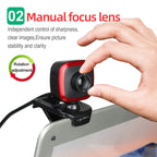 HXSJ A849 480P Adjustable 360 Degree HD Video Webcam PC Camera with Microphone – Durable Build, Easy to Use