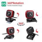 HXSJ A849 480P Adjustable 360 Degree HD Video Webcam PC Camera with Microphone – Durable Build, Easy to Use