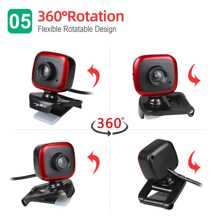 HXSJ A849 480P Adjustable 360 Degree HD Video Webcam PC Camera with Microphone – Durable Build, Easy to Use