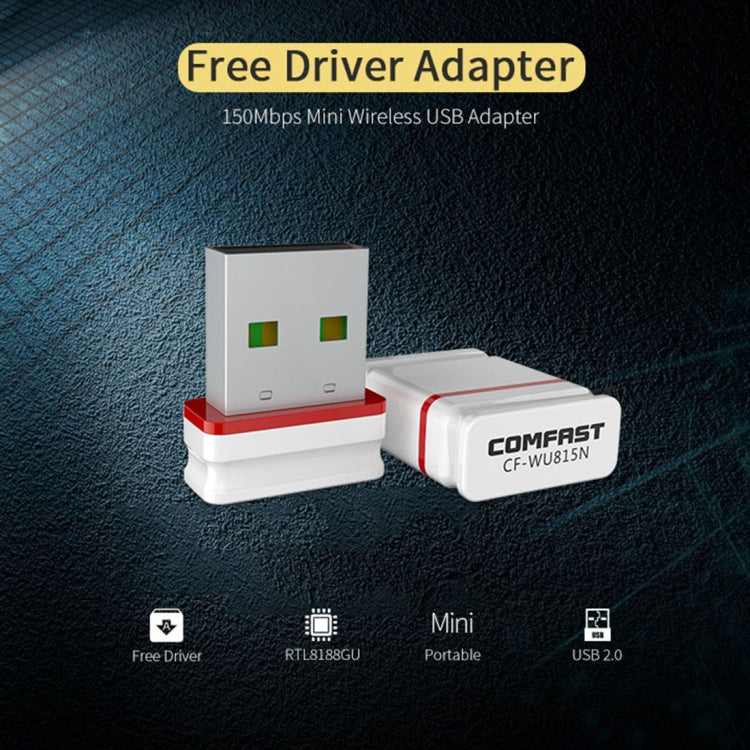COMFAST CF-WU815N 150Mbps Mini Wireless USB 2.0 Free Driver WiFi Adapter External Network Card, CF-WU815N – Durable Build, Easy to Use