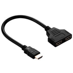 30cm HDMI Male to Dual HDMI Female 1.4 Version Cable Connector Adapter – Durable Build, Easy to Use