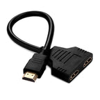 30cm HDMI Male to Dual HDMI Female 1.4 Version Cable Connector Adapter – Durable Build, Easy to Use