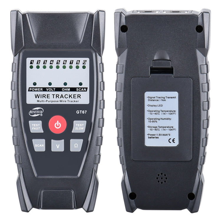 BENETECH GT67 RJ11 / RJ45 Multifunctional Cable Tester Line Finder Net Cable Detector, GT67 Cable Detector – TPU