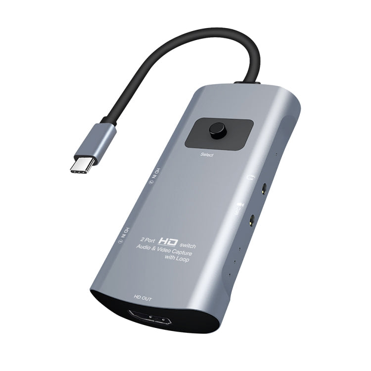 Z54A HDMI Output + 2 x HDMI Input + Mic + Audio to Type-C Video Capture Switcher with Loop, Z54A Z54A